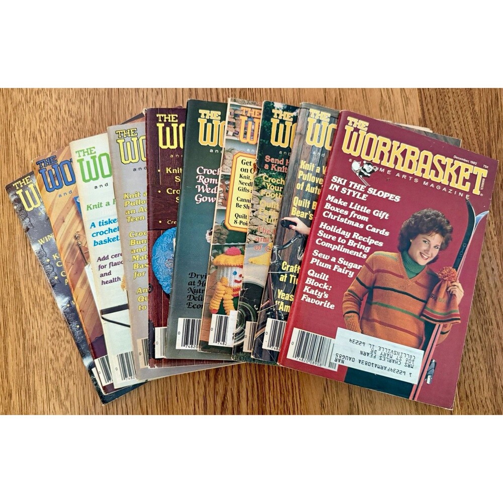 The Workbasket Magazine 1982 Lot of 10 Knitting Crochet Home Arts